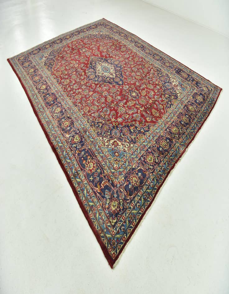 Detail image of  10' x 12' 8  Hand Knotted Mashad Persian Wool Rug