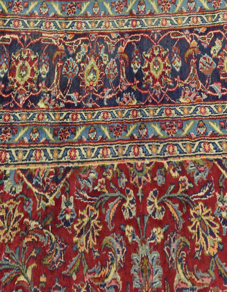 Detail image of  10' x 12' 8  Hand Knotted Mashad Persian Wool Rug