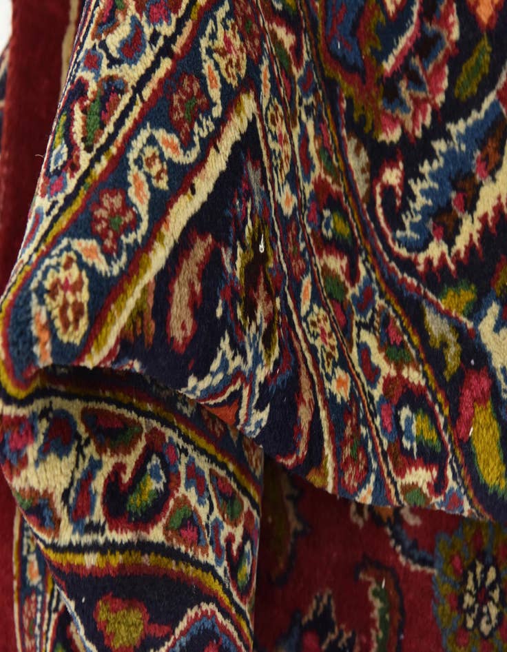 Detail image of  9' 9 x 13' 2  Hand Knotted Mashad Persian Wool Rug