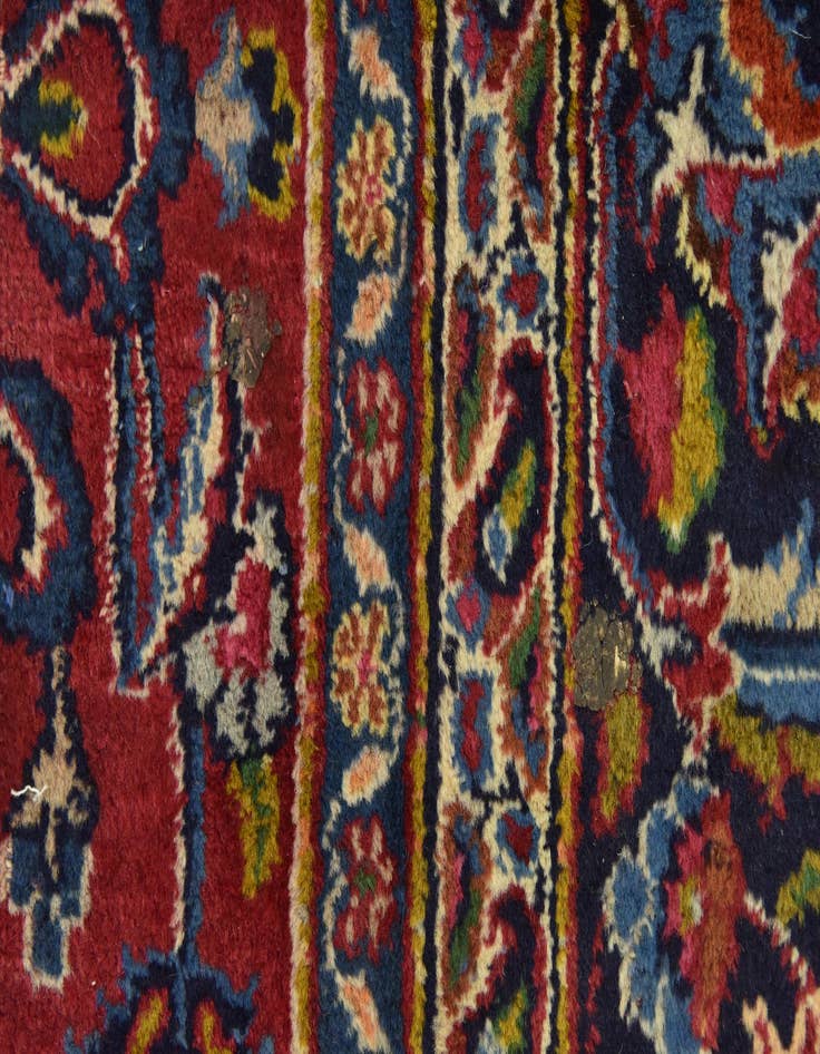 Detail image of  9' 9 x 13' 2  Hand Knotted Mashad Persian Wool Rug