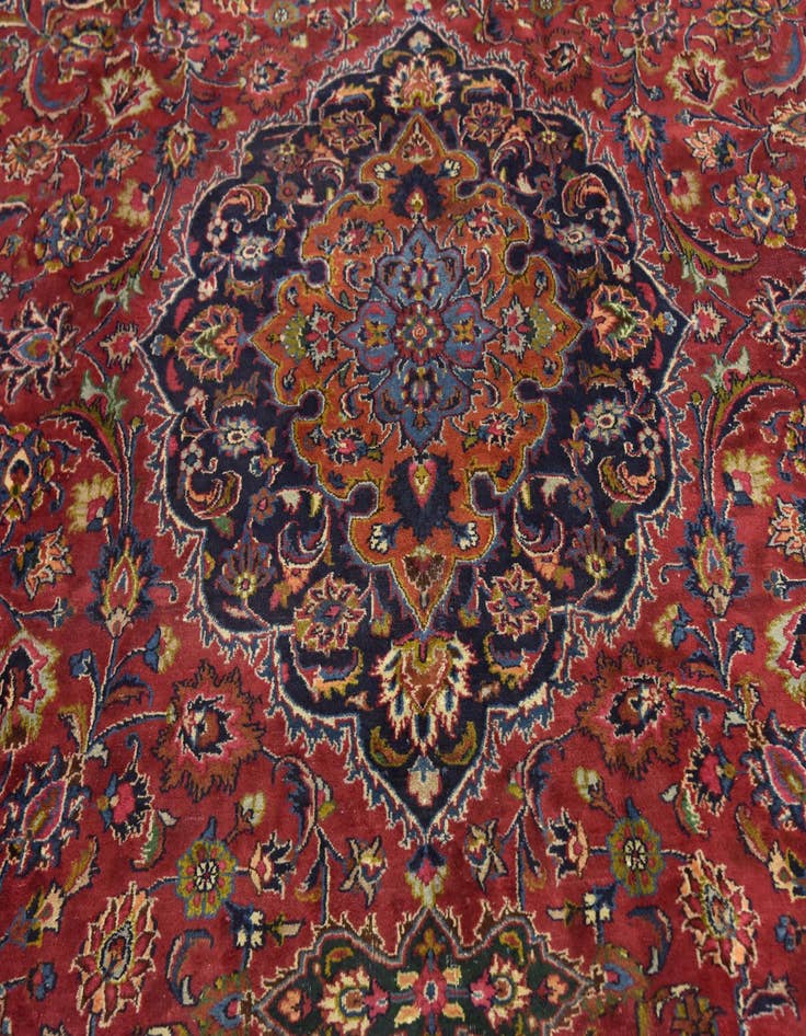 Detail image of  9' 9 x 13' 2  Hand Knotted Mashad Persian Wool Rug