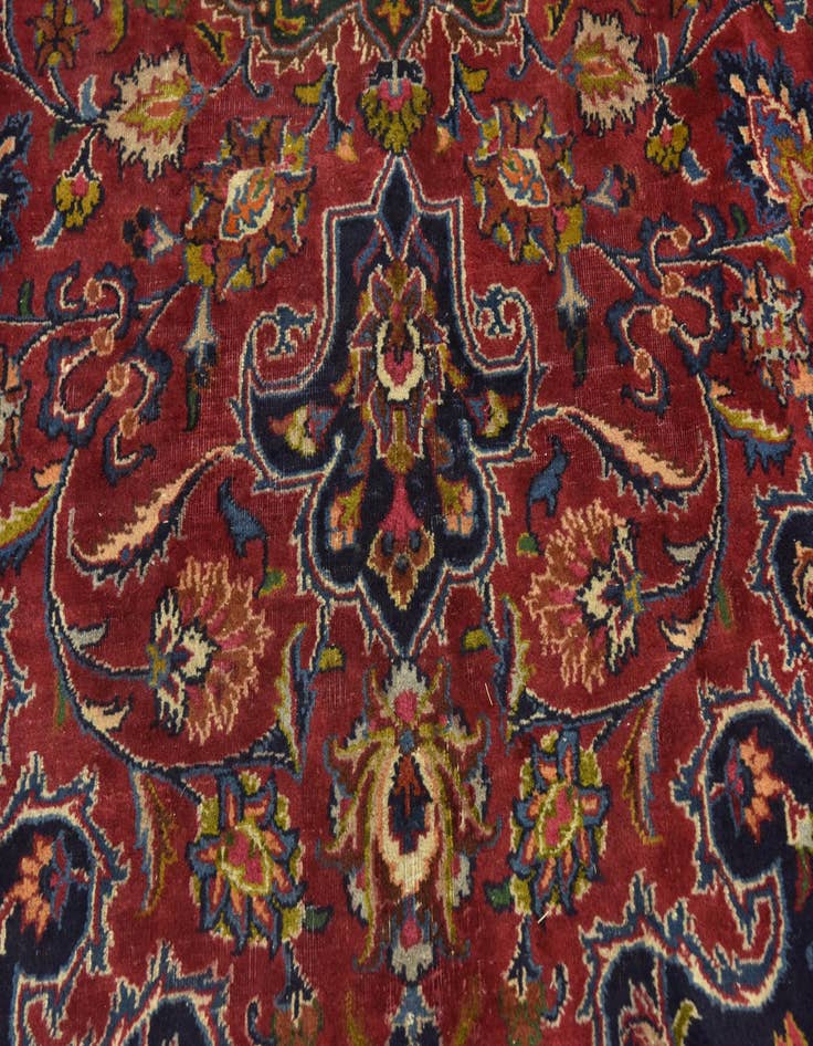 Detail image of  9' 9 x 13' 2  Hand Knotted Mashad Persian Wool Rug