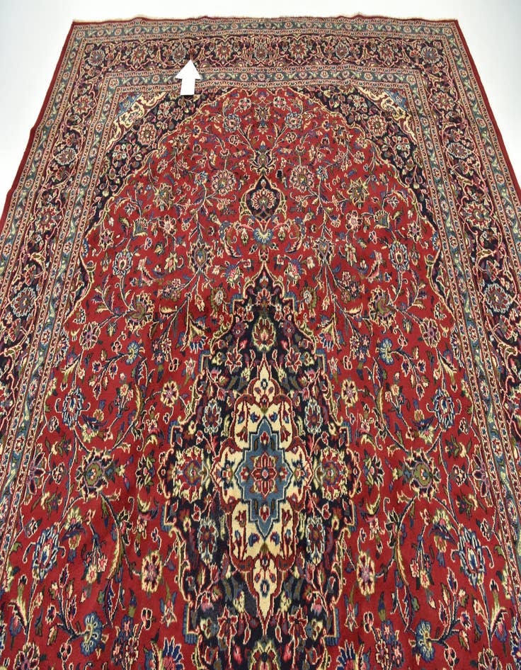 Detail image of  9' 10 x 12' 10  Hand Knotted Mashad Persian Wool Rug