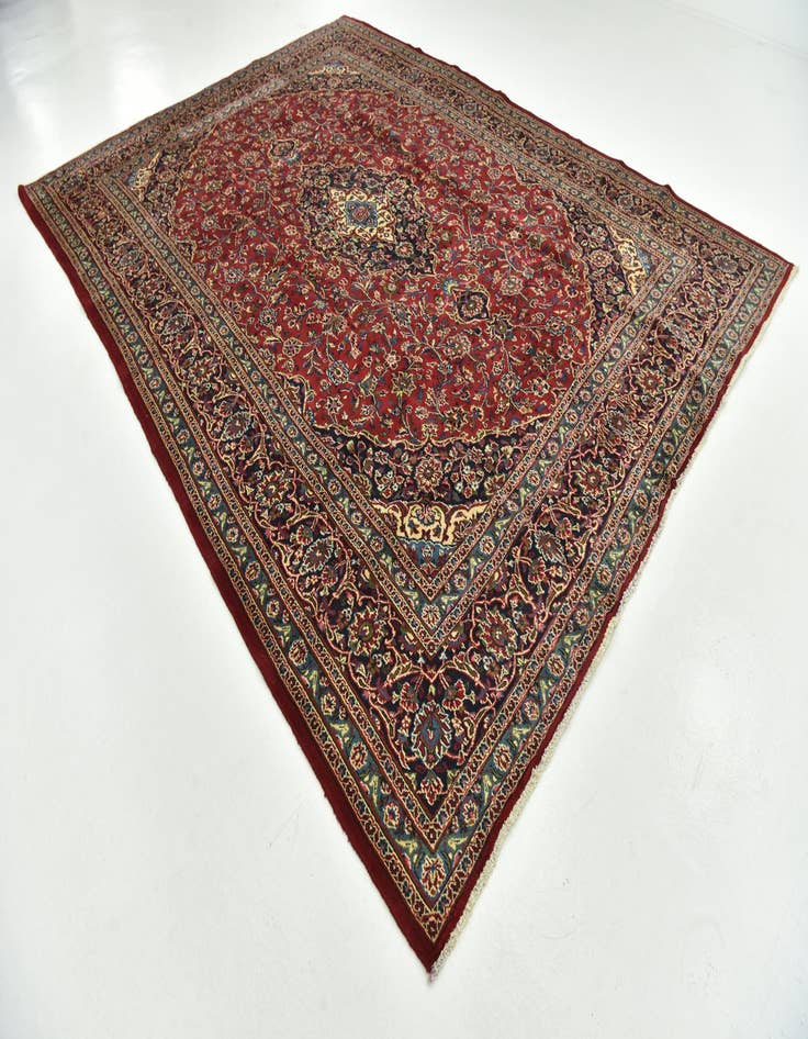 Detail image of  9' 10 x 12' 10  Hand Knotted Mashad Persian Wool Rug