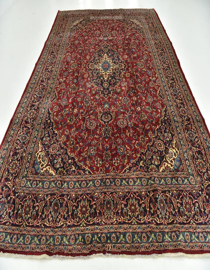 Detail image of  9' 10 x 12' 10  Hand Knotted Mashad Persian Wool Rug