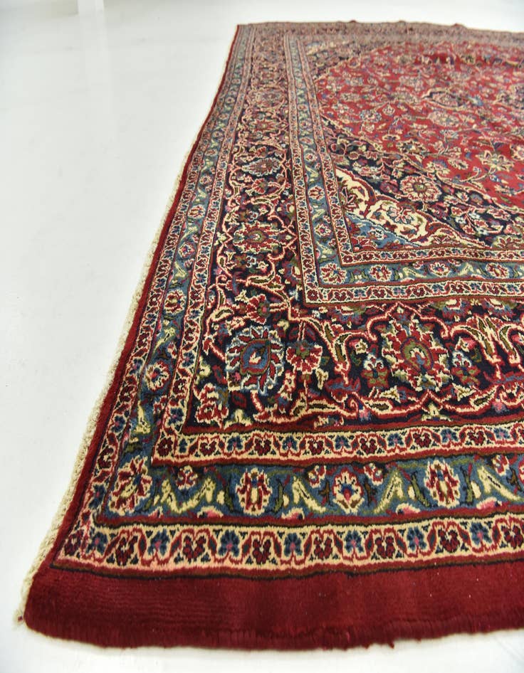 Detail image of  9' 10 x 12' 10  Hand Knotted Mashad Persian Wool Rug