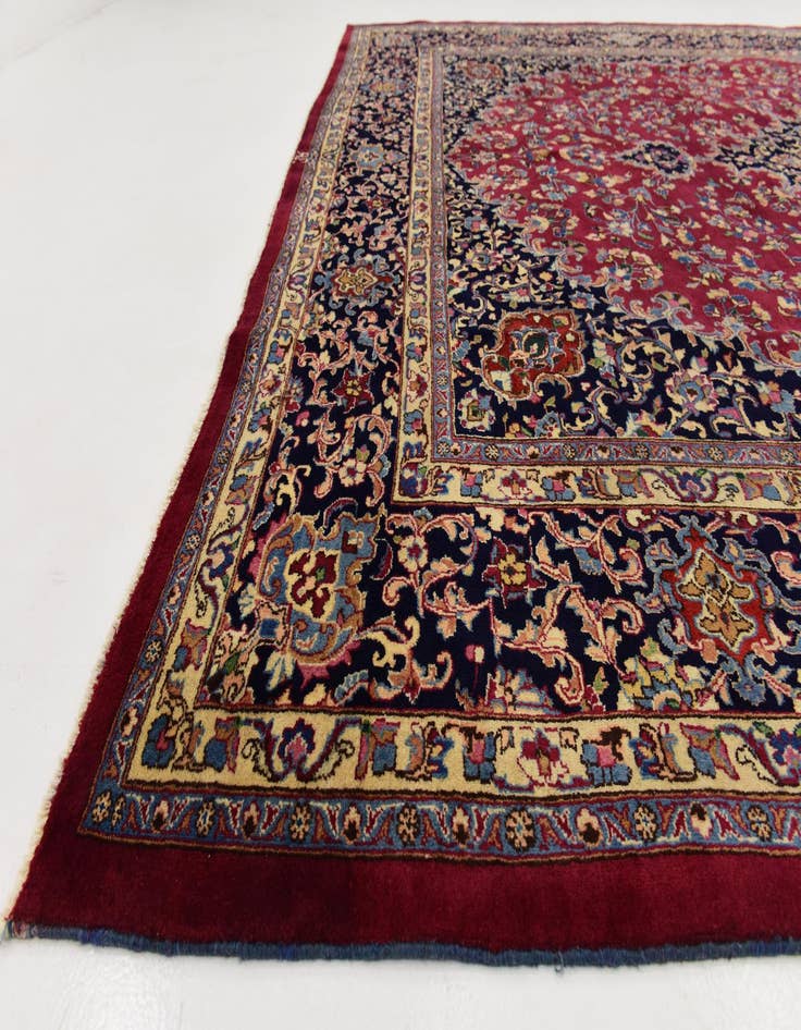 Detail image of  10' x 13'  Hand Knotted Mashad Persian Wool Rug