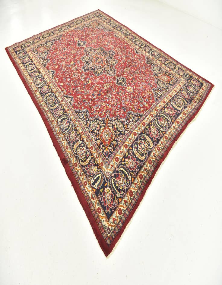 Detail image of  9' 10 x 12' 7  Hand Knotted Mashad Persian Wool Rug