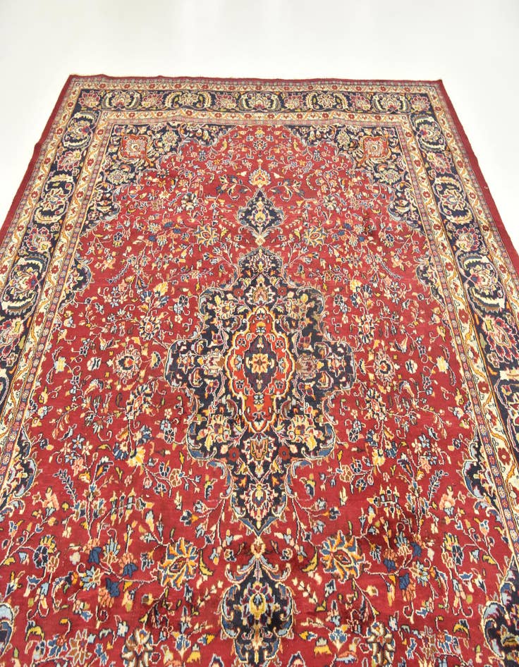 Detail image of  9' 10 x 12' 7  Hand Knotted Mashad Persian Wool Rug