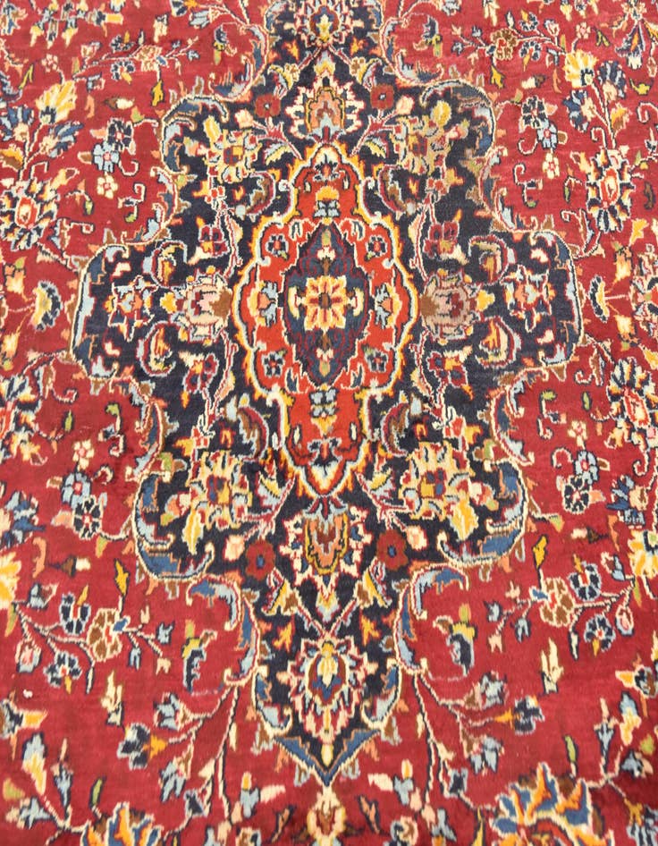 Detail image of  9' 10 x 12' 7  Hand Knotted Mashad Persian Wool Rug