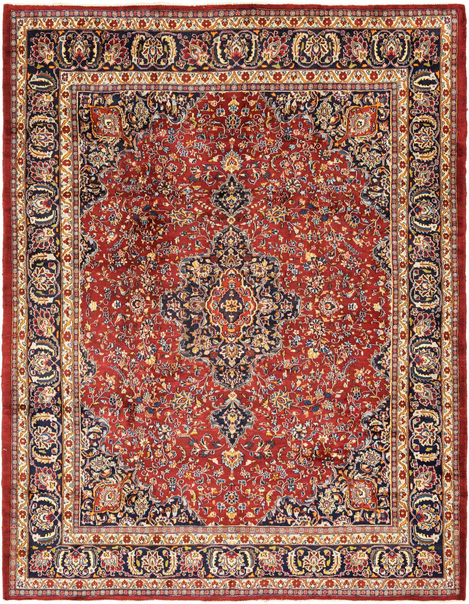 Primary image  9' 10 x 12' 7  Hand Knotted Mashad Persian Wool Rug