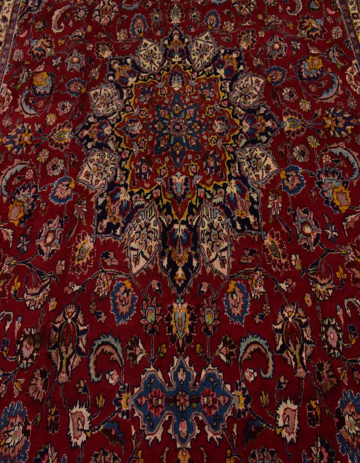 Detail image of  9' 8 x 13'  Hand Knotted Mashad Persian Wool Rug