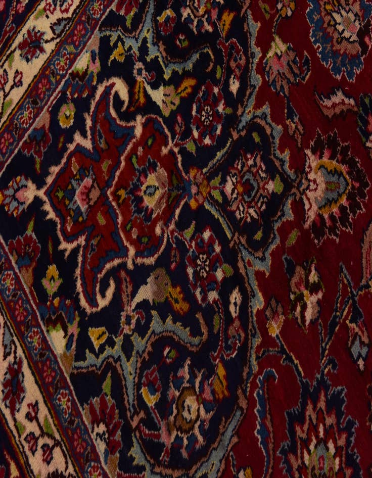 Detail image of  9' 8 x 13'  Hand Knotted Mashad Persian Wool Rug