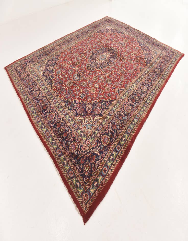 Detail image of  9' 7 x 12' 10  Hand Knotted Mashad Persian Wool Rug