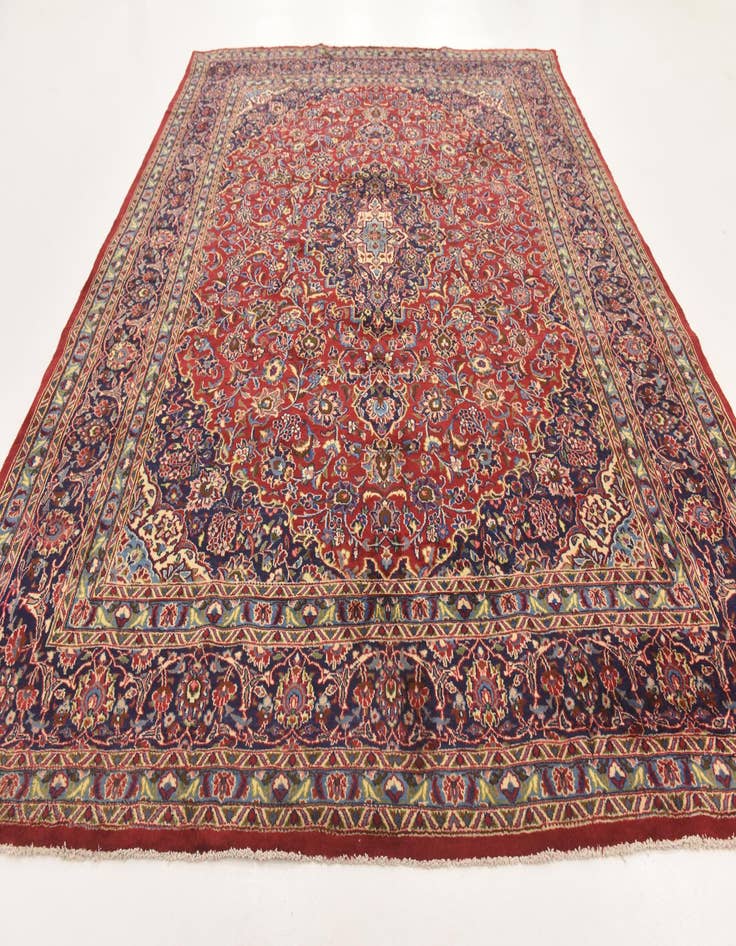 Detail image of  9' 7 x 12' 10  Hand Knotted Mashad Persian Wool Rug