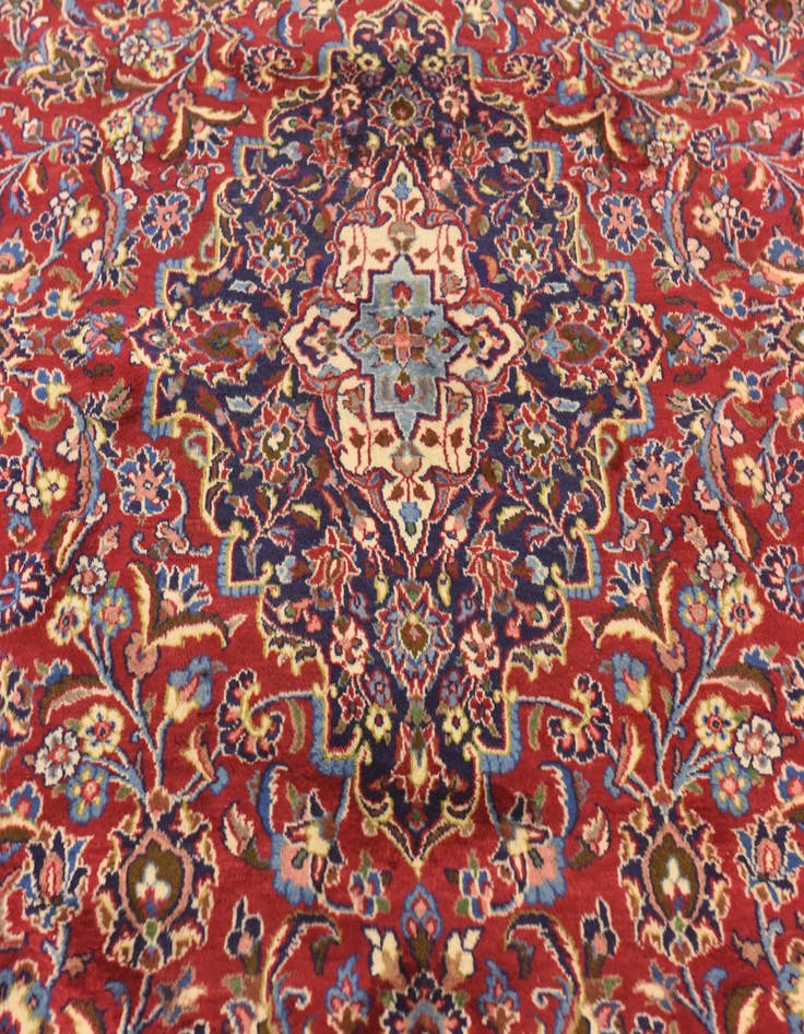 Detail image of  9' 7 x 12' 10  Hand Knotted Mashad Persian Wool Rug