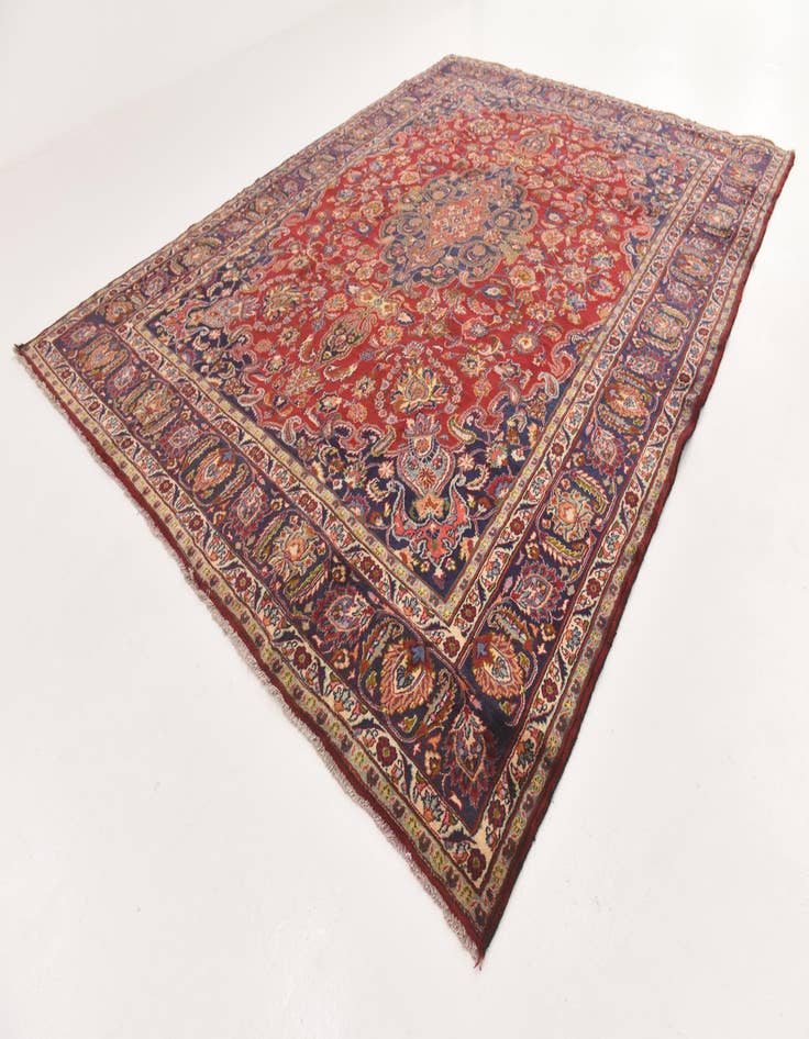 Detail image of 9' 9 x 13' Hand Knotted Mashad Persian Wool Rug