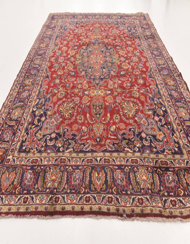 Detail image of 9' 9 x 13' Hand Knotted Mashad Persian Wool Rug