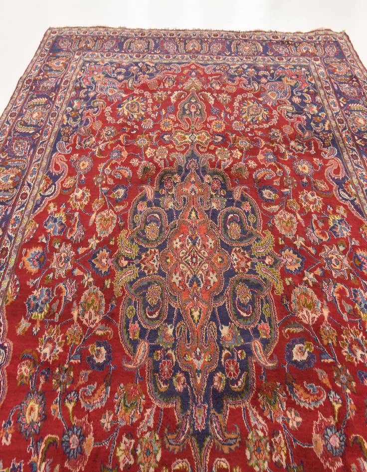 Detail image of 9' 9 x 13' Hand Knotted Mashad Persian Wool Rug