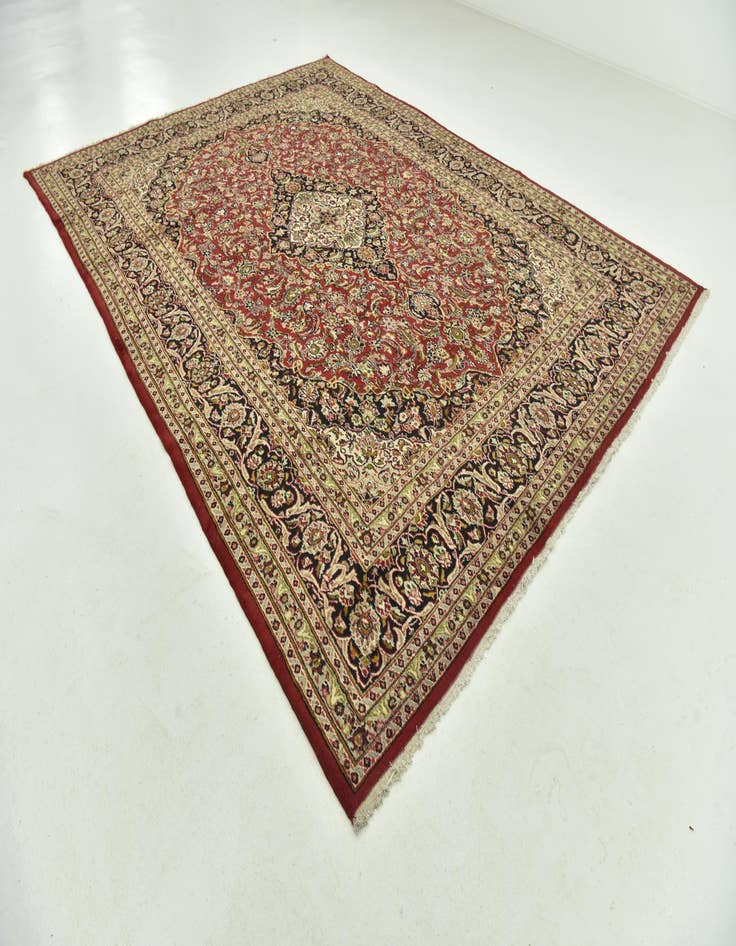 Detail image of 9' 8 x 13' Hand Knotted Mashad Persian Wool Rug