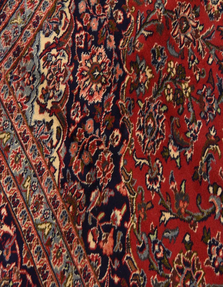 Detail image of  9' 9 x 12' 7  Hand Knotted Mashad Persian Wool Rug