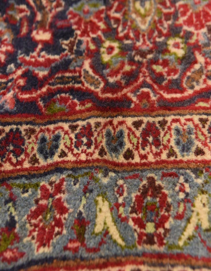 Detail image of  9' 9 x 12' 7  Hand Knotted Mashad Persian Wool Rug