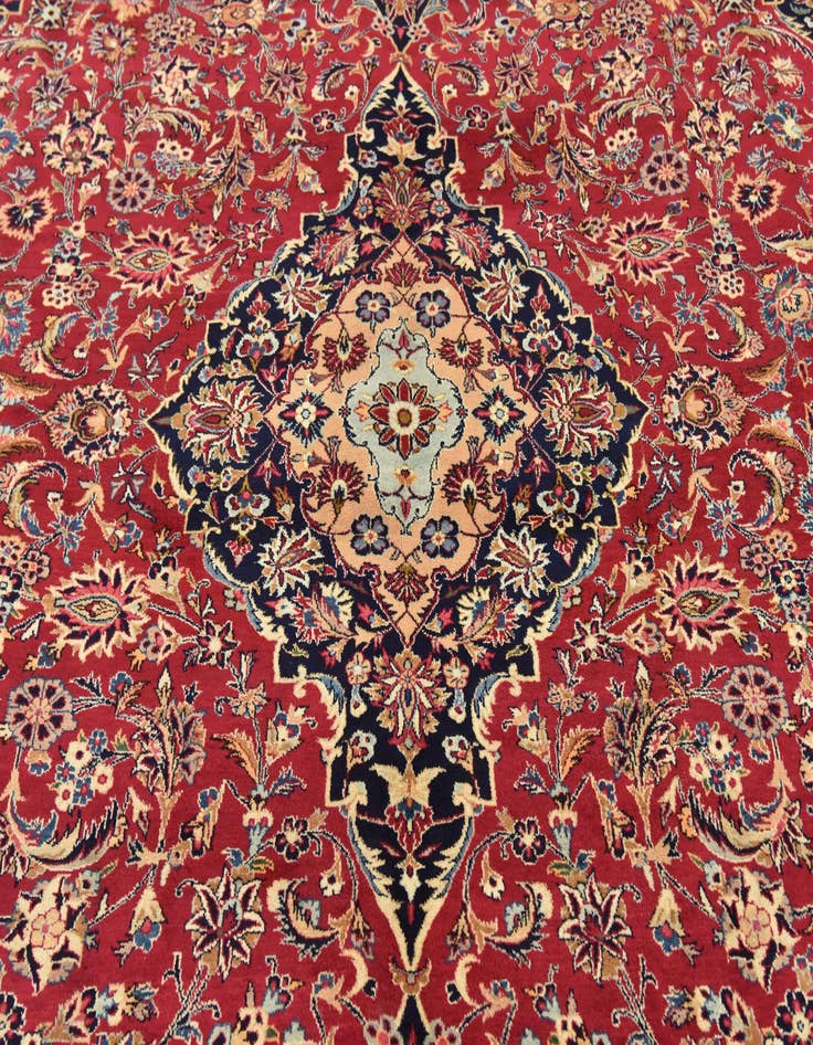 Detail image of  9' 9 x 12' 10  Hand Knotted Mashad Persian Wool Rug