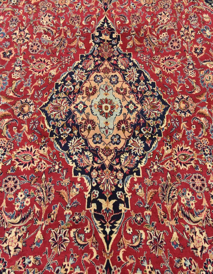 Detail image of  9' 9 x 12' 10  Hand Knotted Mashad Persian Wool Rug