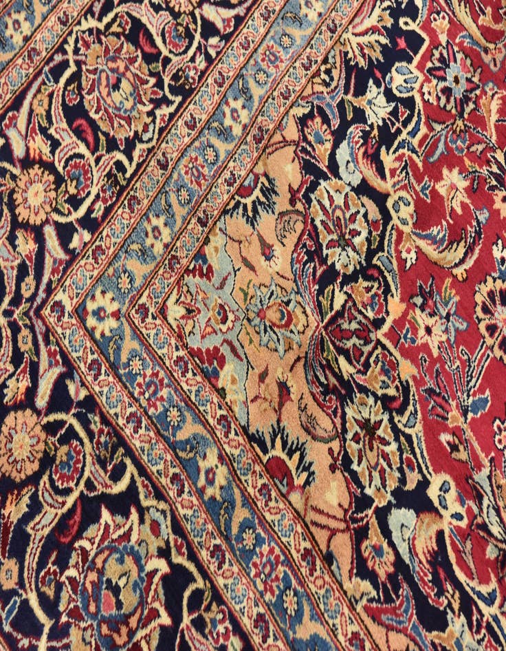 Detail image of  9' 9 x 12' 10  Hand Knotted Mashad Persian Wool Rug