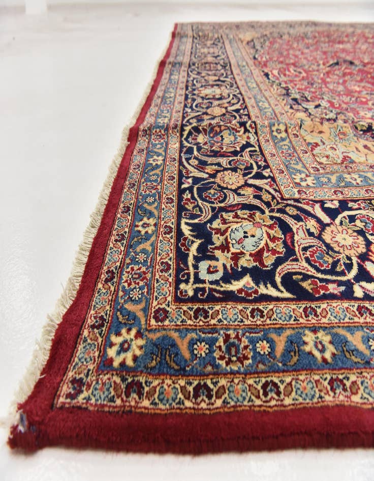 Detail image of  9' 9 x 12' 10  Hand Knotted Mashad Persian Wool Rug