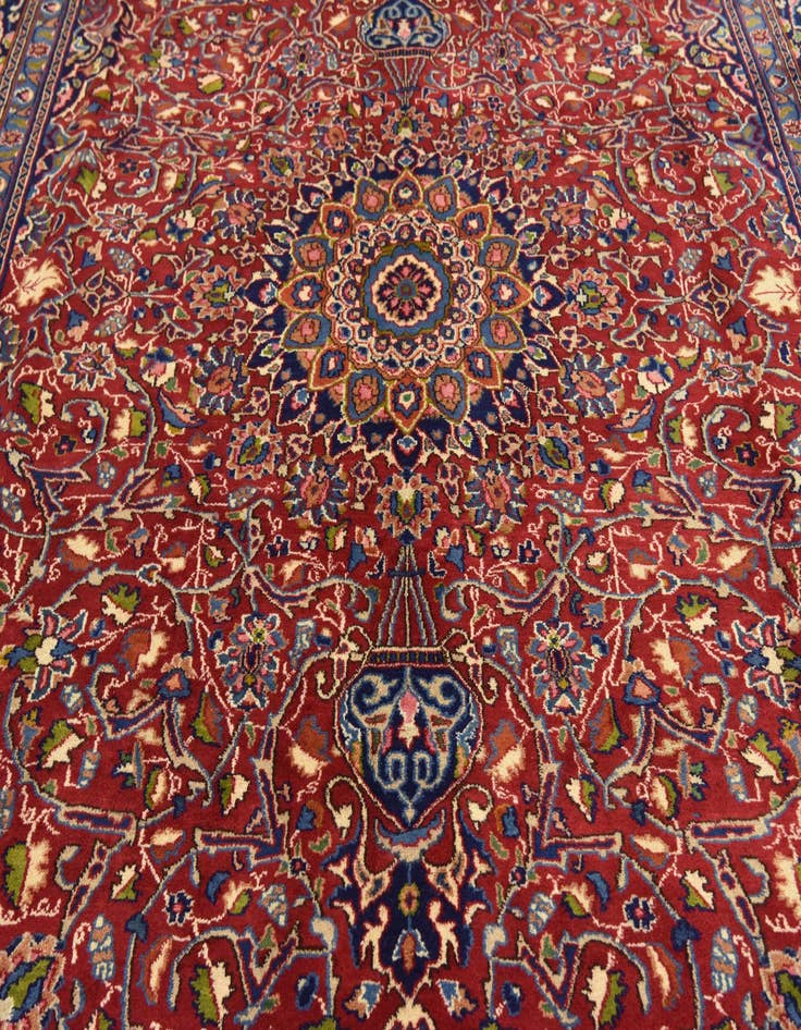 Detail image of  9' 6 x 12' 9  Hand Knotted Mashad Persian Wool Rug