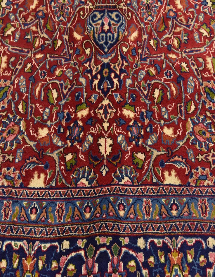 Detail image of  9' 6 x 12' 9  Hand Knotted Mashad Persian Wool Rug