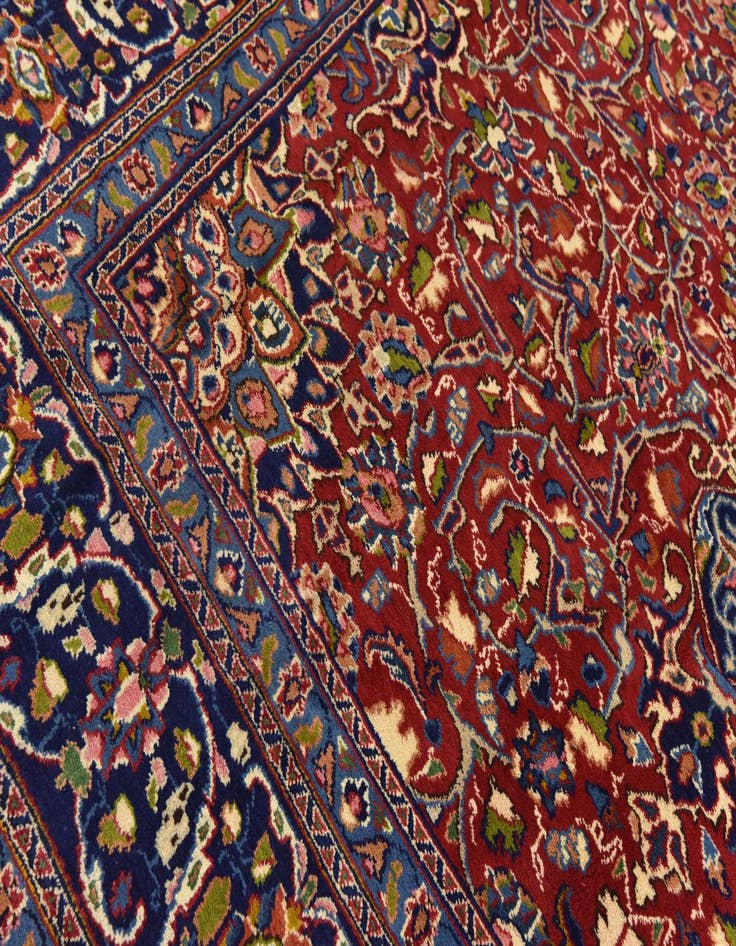 Detail image of  9' 6 x 12' 9  Hand Knotted Mashad Persian Wool Rug