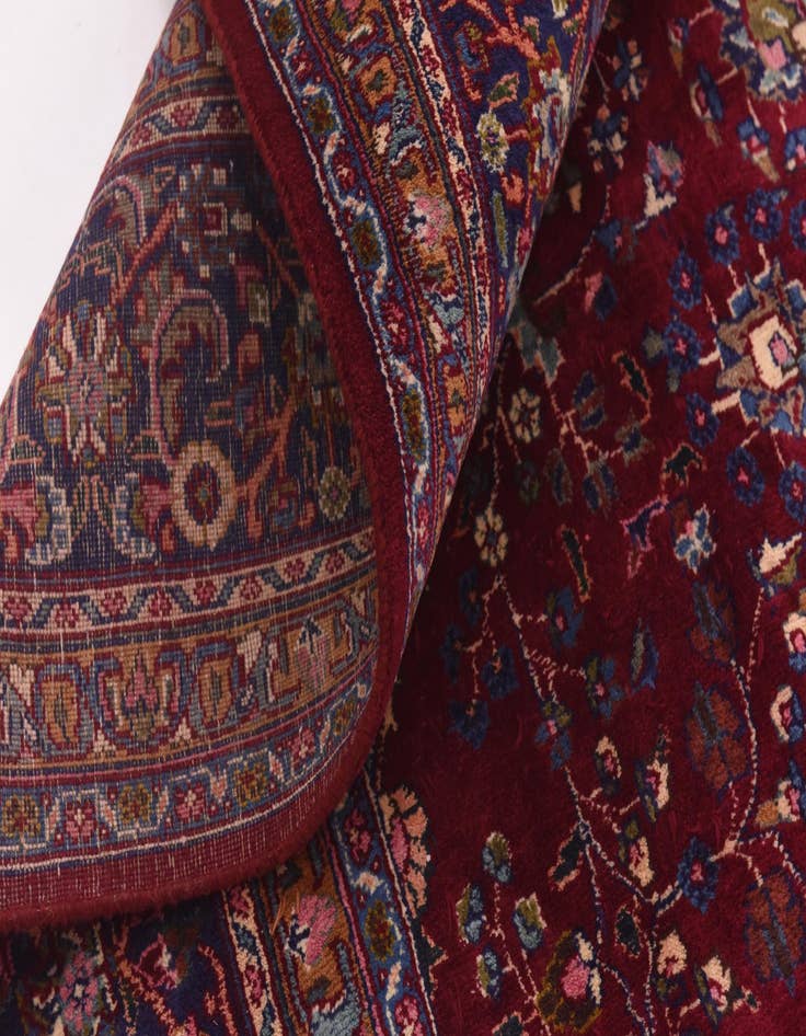 Detail image of  9' 9 x 13'  Hand Knotted Mashad Persian Wool Rug