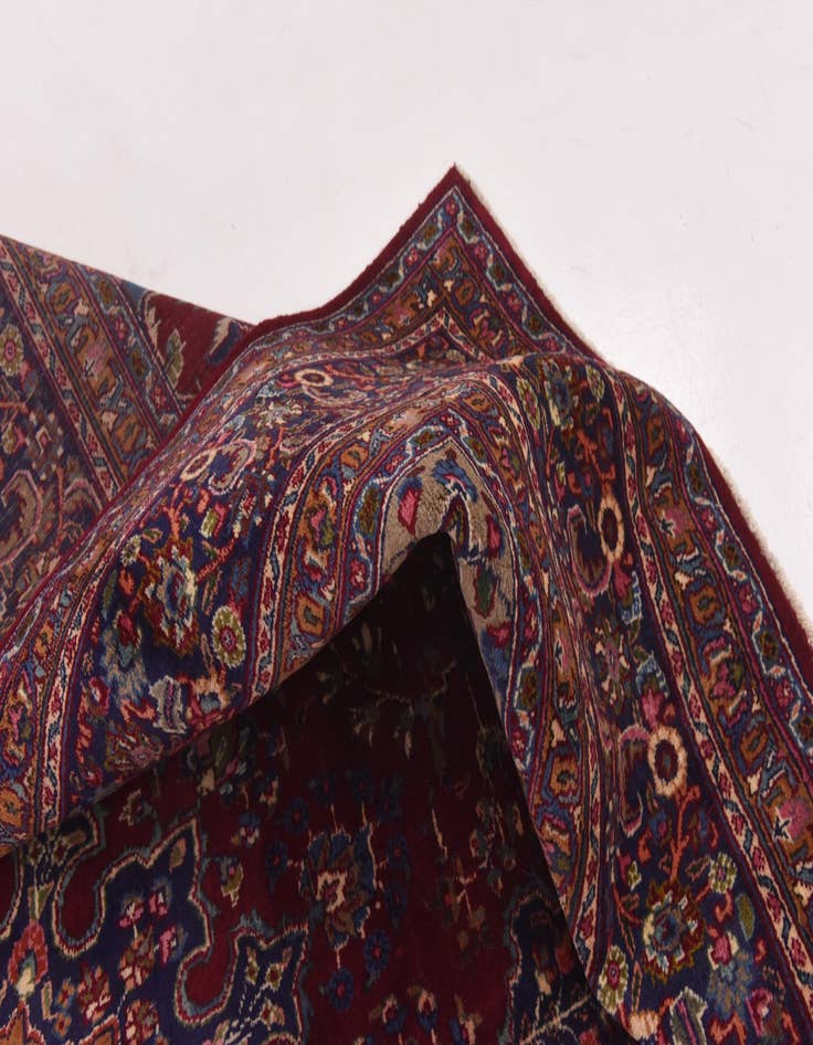 Detail image of  9' 9 x 13'  Hand Knotted Mashad Persian Wool Rug