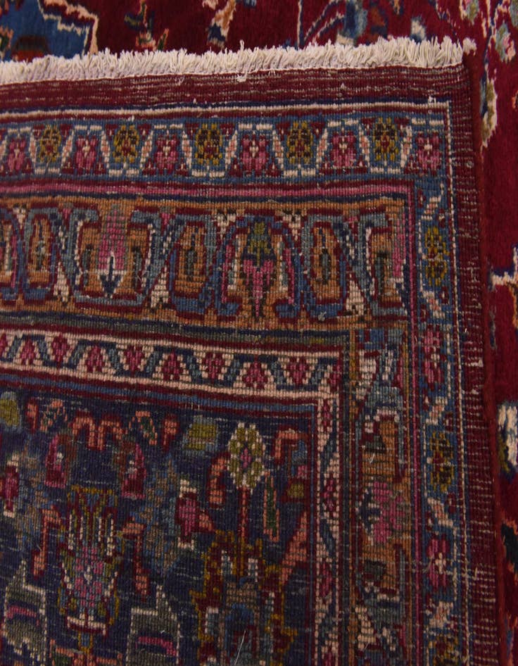 Detail image of  9' 9 x 13'  Hand Knotted Mashad Persian Wool Rug