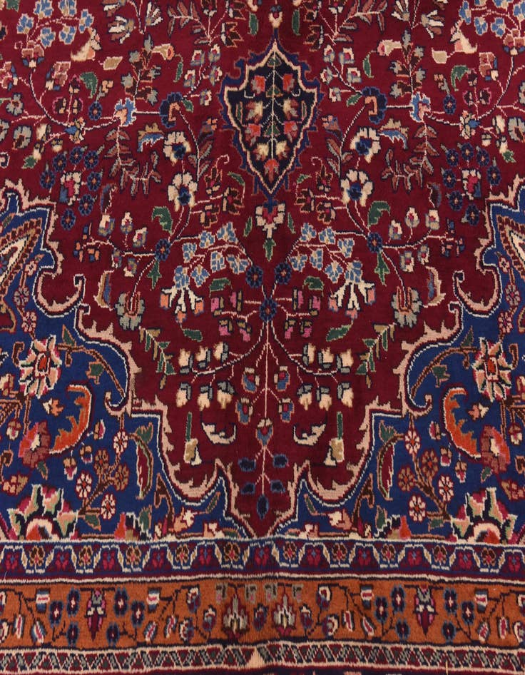 Detail image of  9' 6 x 12' 9  Hand Knotted Mashad Persian Wool Rug