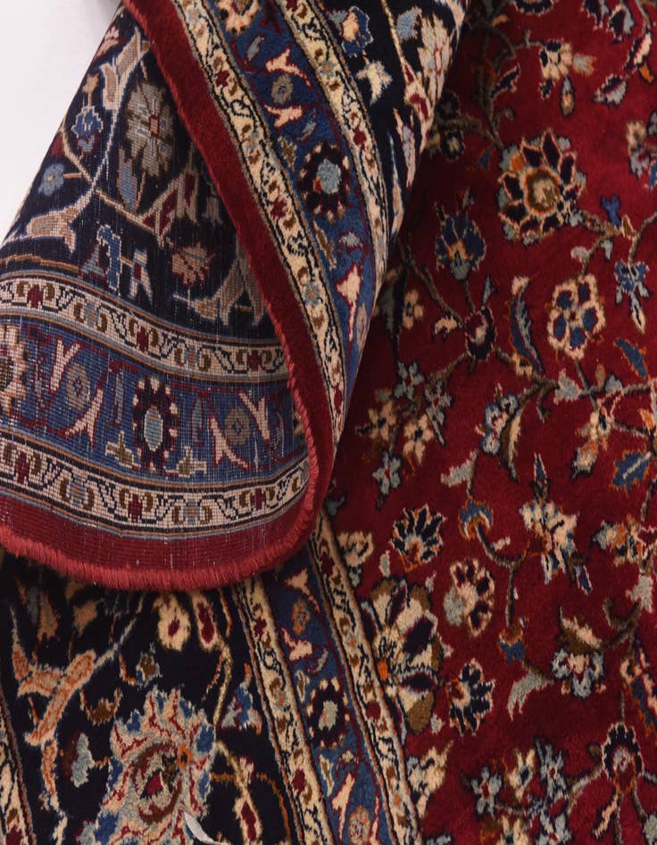 Detail image of  10' x 12' 6  Hand Knotted Mashad Persian Wool Rug