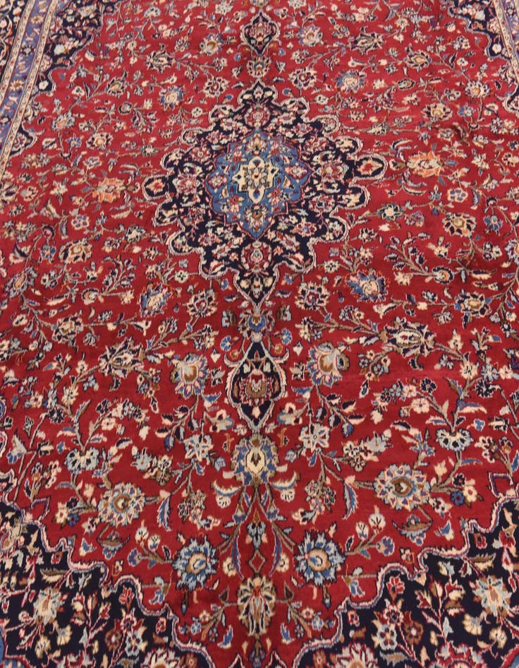 Detail image of  10' x 12' 6  Hand Knotted Mashad Persian Wool Rug
