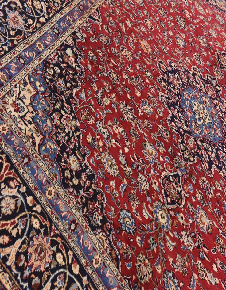 Detail image of  10' x 12' 6  Hand Knotted Mashad Persian Wool Rug