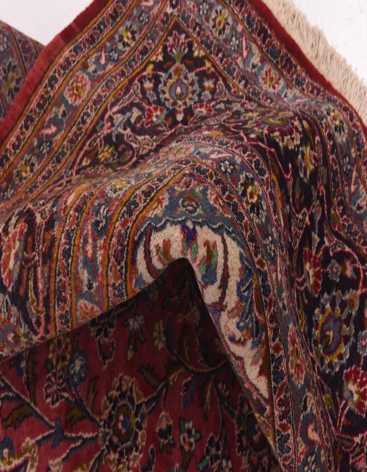 Detail image of  9' 8 x 12' 7  Hand Knotted Mashad Persian Wool Rug