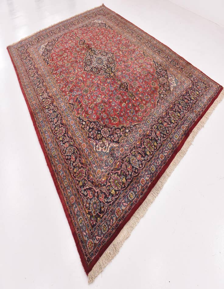 Detail image of  9' 8 x 12' 7  Hand Knotted Mashad Persian Wool Rug