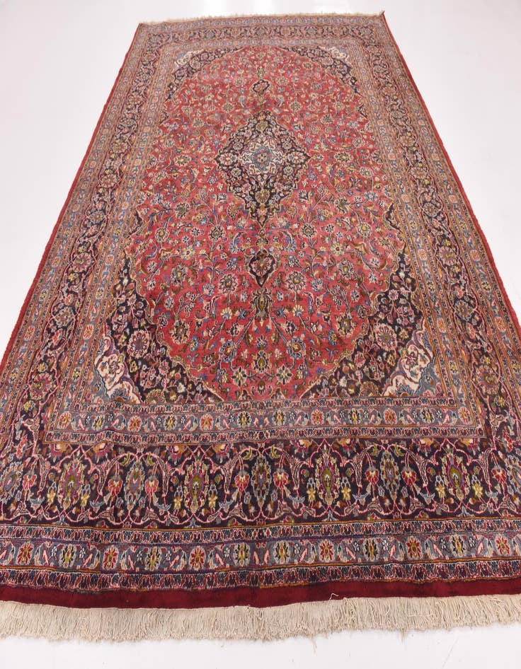 Detail image of  9' 8 x 12' 7  Hand Knotted Mashad Persian Wool Rug