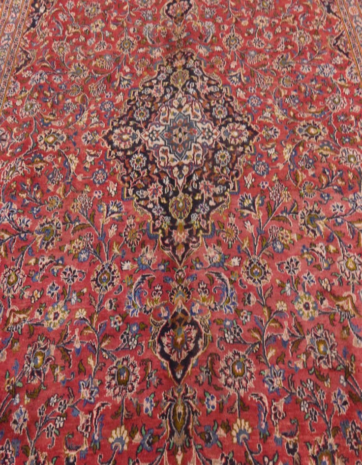 Detail image of  9' 8 x 12' 7  Hand Knotted Mashad Persian Wool Rug