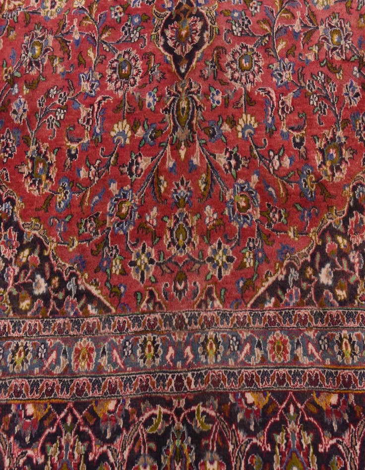 Detail image of  9' 8 x 12' 7  Hand Knotted Mashad Persian Wool Rug