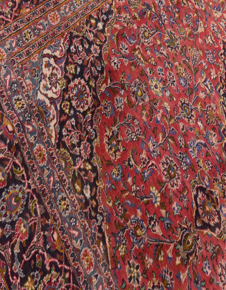 Detail image of  9' 8 x 12' 7  Hand Knotted Mashad Persian Wool Rug