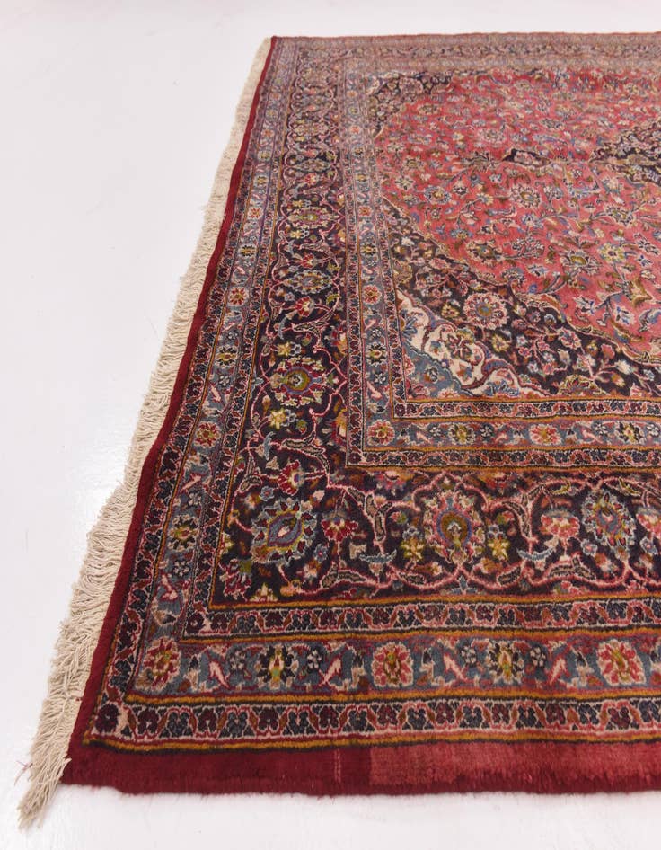 Detail image of  9' 8 x 12' 7  Hand Knotted Mashad Persian Wool Rug