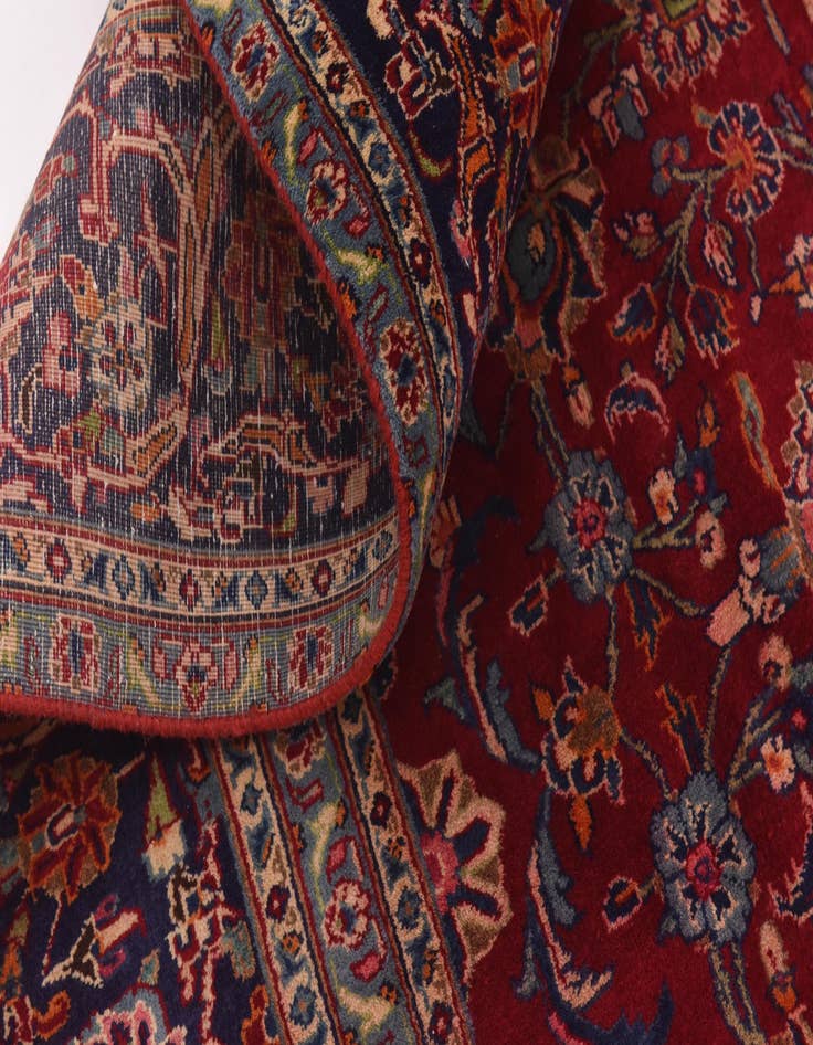 Detail image of  9' 6 x 12' 6  Hand Knotted Mashad Persian Wool Rug