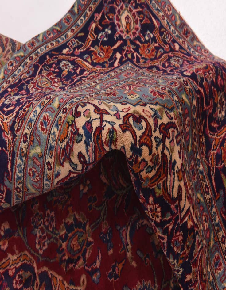 Detail image of  9' 6 x 12' 6  Hand Knotted Mashad Persian Wool Rug