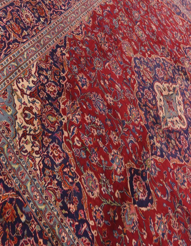 Detail image of  9' 6 x 12' 6  Hand Knotted Mashad Persian Wool Rug